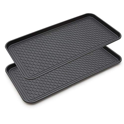 2 Pack Large Multifunctional Tray Mat Washable Indoor or Outdoor Tray Mat for Shoes Boots Plants Pots Paint Tins Pet Bowls Car Storage, 30 x 15 x 1.2 Inches