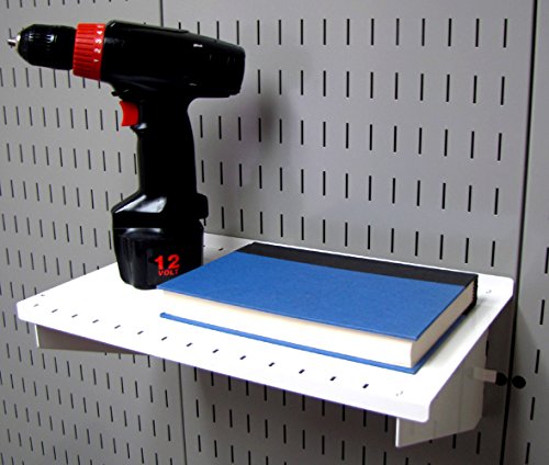 Shelf 9in Deep Pegboard Shelf Assembly Pegboard and Slotted Tool Board - White - view 4