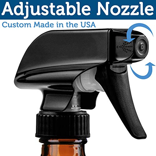 Empty Amber Glass Spray Bottles - 2 Pack - Large 16oz Refillable Bottle for is Great for Essential Oils, Plants, Cleaning Solutions, Hair - Durable Nozzle - Fine Mist/Stream Setting - view 2