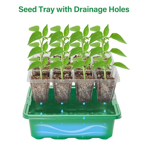 Seed Starter Trays with 12-LED Grow Lights, Green, 5 Pack - view 6