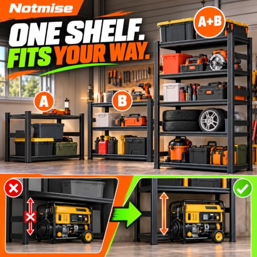 Metal Garage Shelving Unit, Heavy Duty Adjustable Storage Shelves - view 6