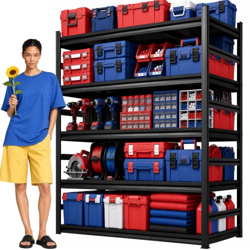 Garage Shelving,Heavy Duty Shelving with Double-Layer Columns 72H×36W×15D