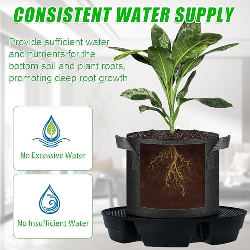 4 Pack Self-Watering Pots for Indoor Plants, Pot Bases for Fabric Planters - view 4