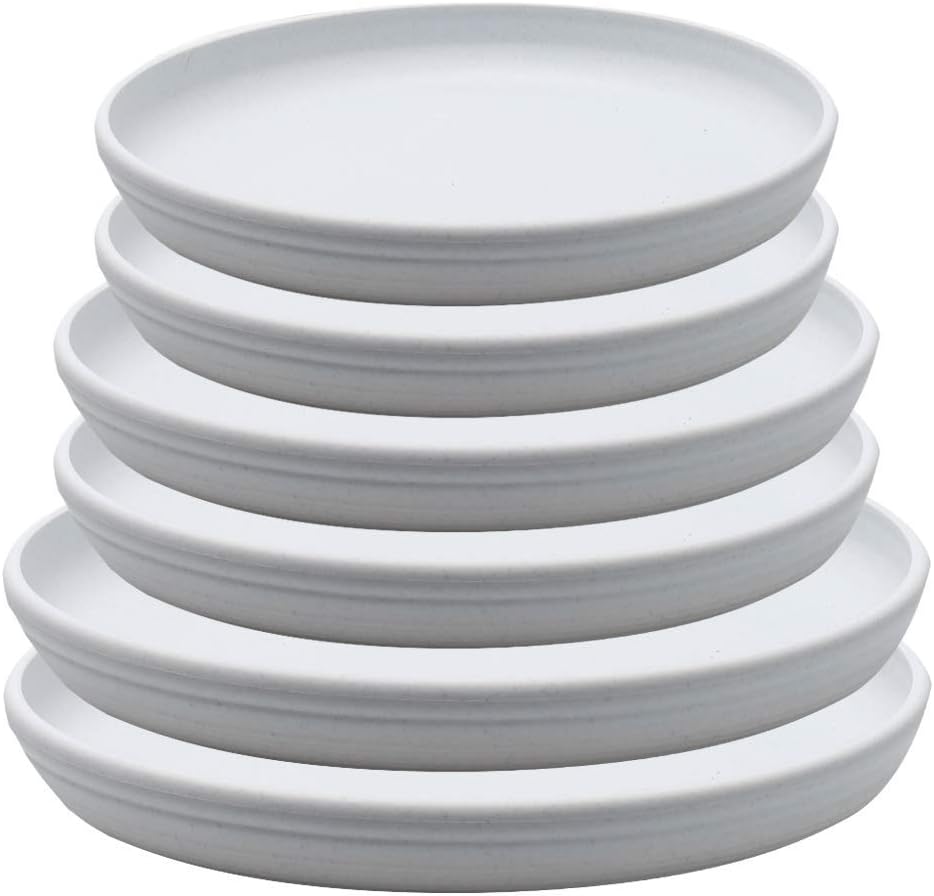 Round Plastic Plant Saucer Drip Tray Set of 6 for Indoor Outdoor Home Garden Flower Plant Container Flower Pot Pallets ((5.8''+7"+8'') x2, Terracotta) - view 7