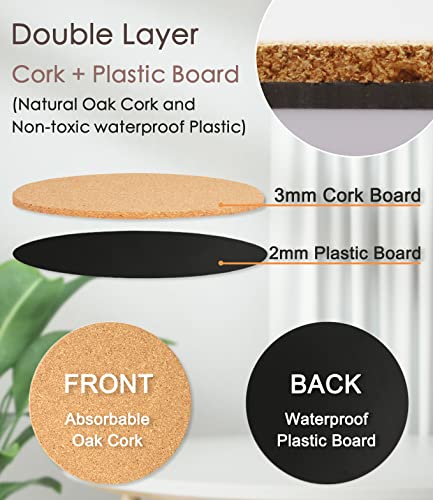 Cork Plant Coasters, Double Layers Cork Plant Mats, 12 Inch, 2 Pcs - view 4