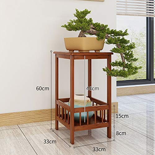 Multi-Layered Flower Shelf Floor-Standing Solid Wooden Plant Stand Plant Storage Rack with Guardrail 2 Layer - view 2