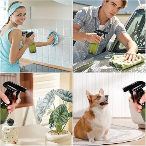 Cleaning Spray Bottles for Plants Misters for Inside, 2 Pack 10 oz Squirt, Water Spray Bottle Mist Sprayer, No Leak Hair Mister Empty with Adjustable Nozzle (Green) - view 6