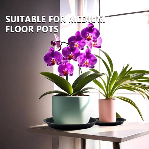 6 Pack 12 Inch Black Plant Drip Trays, Heavy Duty PP Saucers for Pots - view 5