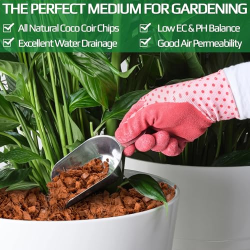 2 Pcs Coco Husk Chips for Plants - 2.2 LB 100% Organic Coconut Coir Chips with Low EC and pH Balanced, Compressed Coco Substrate Growing Mulch Medium for Landscaping, Herbs, Plants, Flowers - view 3