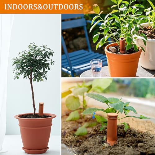 30 Oz Ollas Terracotta Watering Pots Large, Plant Watering Globes, Self-Watering Device, Terracotta Clay Watering Pot with Lid, Refill 2 Week Auto Irrigation System for Indoor & Outdoor Plant(2 Packs) - view 6