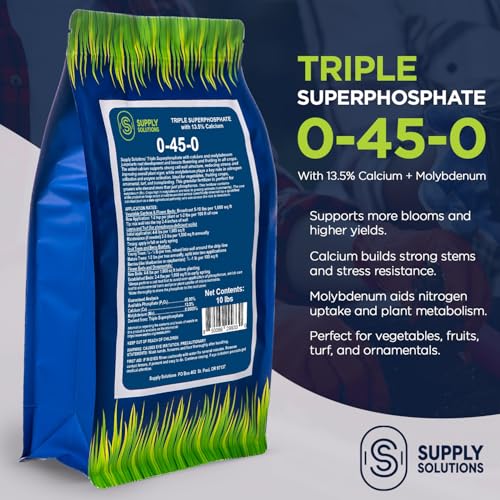 0-45-0 Triple Superphosphate with 13.5% Calcium | High Phosphorus Bloom Booster Fertilizer for Indoor Plants, Flowers, Orchids, Citrus, Lawns, Vegetables & Fruit Trees (10 Pounds) - view 2