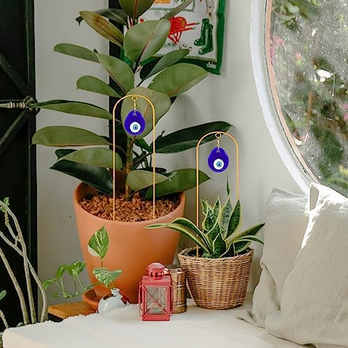 Plant Trellis for Climbing Plants indoor Evil Eye Decorations Mini Metal Houseplant Climber Support for Potted Plants Trellis Metal Yard Art Garden Stakes Decorative Indoor Outdoor 2 Pack Ivy - view 3