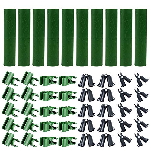 50 Pcs 5 Types 0.8In Diameter Garden Stake Connectors Plant Stake Connectors,Cross-Buckle Fixing Connector,Connecting Joint for Fences for Plant Supports Climbing (0.8in 20mm)