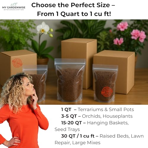 Peat Moss for Plants – Organic Sphagnum Peat Moss for Orchids, Terrariums, Seed Starting, Reptiles & Potting Soil Mix (15 quarts) - view 7