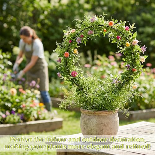 2 Pcs Trellis for Climbing Plants Indoor 14.5" Hoya Trellis Set Small Plant Support Stakes Round Climbing Plant Supports Flower Houseplant Hoya Support for Garden Stem Vines Potted Plants - view 5