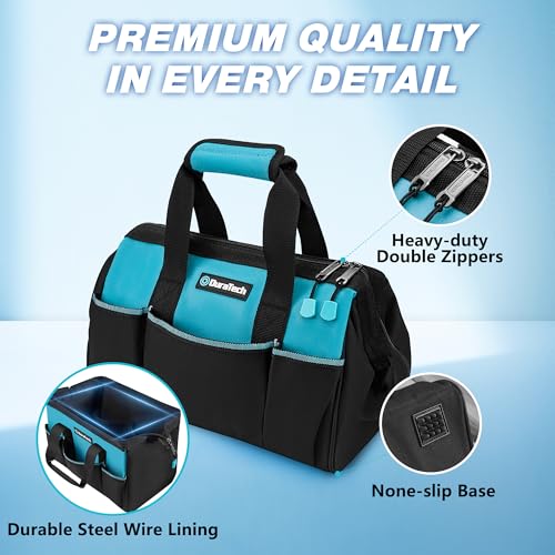 13" Small Tool Bag with 9 Pockets, Wide Open Tool Carrier - view 6