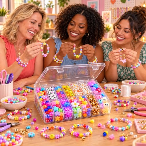 15pcs Bead Organizer Boxes, Medium Clear Plastic Storage Containers with Labels, Large Craft Case Ideal for Big Beads, Jewelry, Diamonds, Bracelets Making, Screws, Sewing, Mini Tools and Small Parts - view 4
