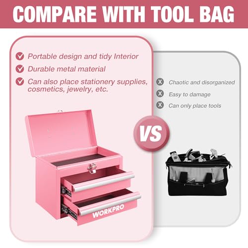 Portable Mini Metal Tool Box with 2 Drawers - view 5