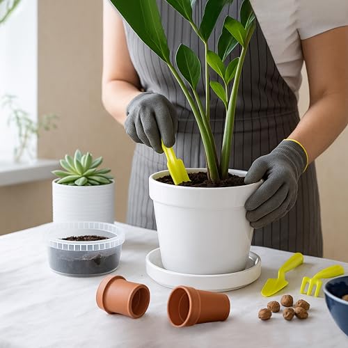 Ceramic Plant Saucer/Drainage Tray, 7.1 in, White, 97-T-A-3 - view 5