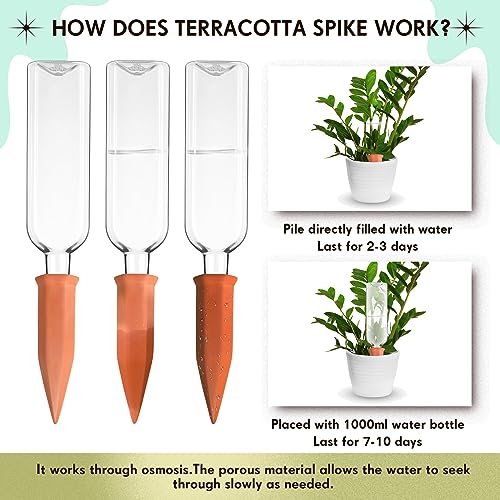12 Pcs 34oz Plant Watering Devices Self Watering Spikes and Bottles - view 3