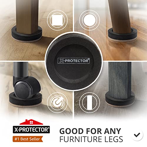 Felt Furniture Sliders for Hardwood Floors 16 PCS 3 ½” - view 2