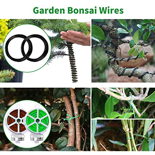 Bonsai Tree Kit, 20 Pcs Gardening Succulent Tools Set, Bonsai Tool Kit Include 262 Feet Bonsai Wire, 29.5"x29.5" Plant Repotting Mat, Bonsai Scissors, Pruning Shears, Unique Gift for Indoor Gardening - view 3