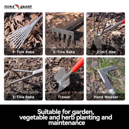 6-Piece Garden Tool Set, Heavy Duty Steel Hand Tools - view 2