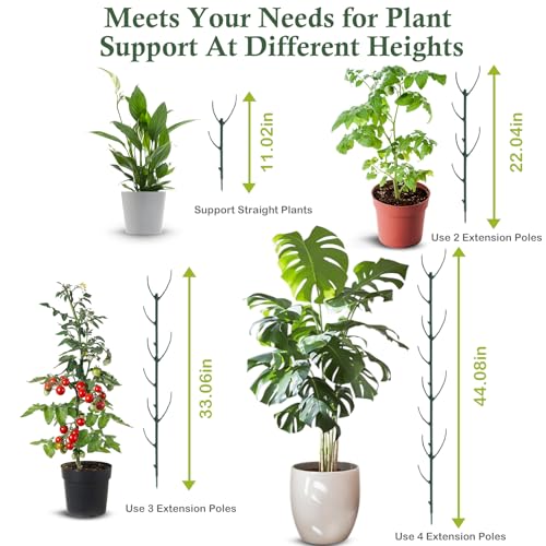5 Pack Plant Stakes for Indoor Plants, Stackable Tomato Support - view 5