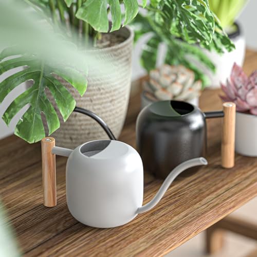 1.2L/41oz Metal Metal Watering Can with Long Spout, Black - view 4