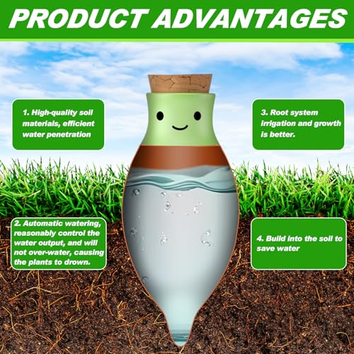 8 Pcs Self Watering Terracotta Globes 11.5oz Large Ollas Plant Watering Globes Planter Insert Spike Pot Clay Planter Irrigation Device for Outdoor Indoor Easy to Refill Plant Lover Gift - view 4