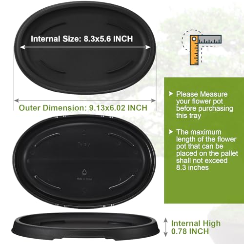 2 Pcs Bonsai Humidity Drip Tray for Plants,9.13 x 6.02 Inch - view 2