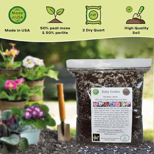 African Violet Plant Potting Soil Mix Peat Moss & Perlite (½ Gallon / 2 quarts) (Pack of 2) - view 3