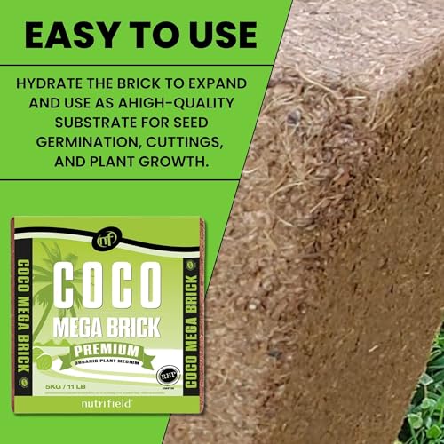 Coco Mega Brick 5kg | Compressed Coconut Coir Block Expands to 55L | Premium Quality Hydroponic Growing Medium, Pre-Buffered, Low EC Substrate for Indoor Outdoor Plants - view 4