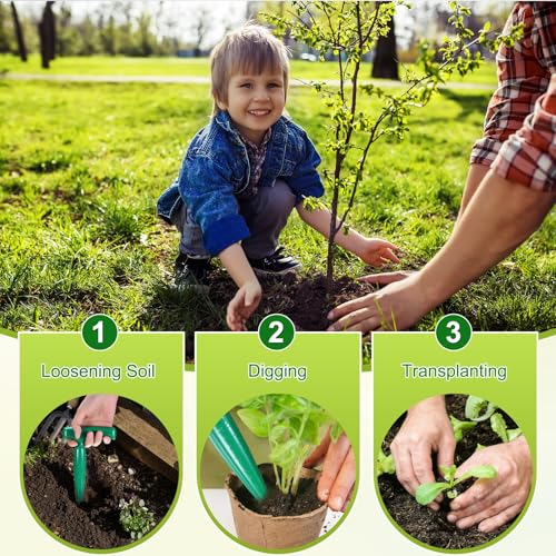 1-Set Seed Planter Tool, Plastic Hand Dibber Garden Tool Peat Pellets Seed Starter Soil Pods Plugs for Sowing Seeds, Handheld Digging Hole Punch [Dark Green, with Plant Labels] - view 7