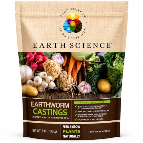 Earthworm Castings – 3 lb—Premium Plant Fertilizer for Indoor & Outdoor Plants – Soil Enhancer for Vegetable Gardens