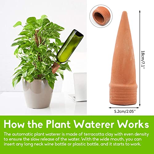 Terracotta Watering Spikes, 8 Pack Plant Watering Devices Self Watering Spikes Vacation Clay Watering Stakes Garden Plant Watering Globes for Indoor & Outdoor Plants - view 7