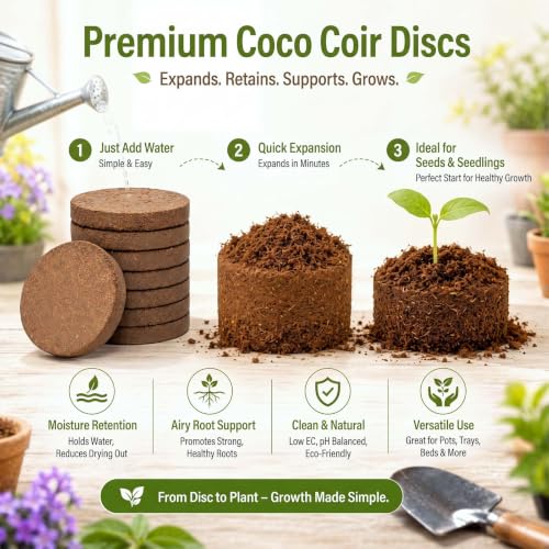 12pcs Large Coco Coir Pellet 100mm Seed Soil Pod Discs for Planting - view 3