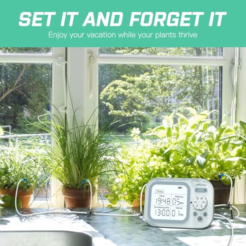 Automatic Plant Waterer Self Watering System Indoor for 15 Potted Plants Pack of 2, Auto Drip Irrigation Kit Programmable Water Timer w Smart Humidity Detection - view 6