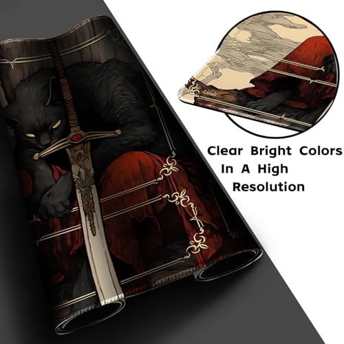 Playmat for MTG & TCG，24x14 inches(Cat Swordsman1) - view 5