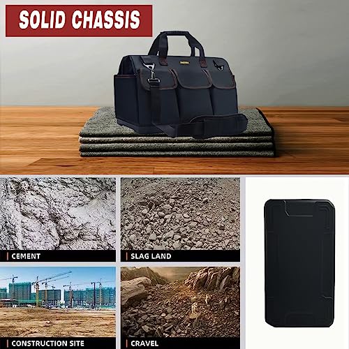 20-inch Heavy Duty Bottom Tools Bag with Wide Mouth for Tool Storage, Carrier and Organizer, Tool Bag for Men, Wide Mouth Tool Bags with Inside Pockets (20 Inch) - view 7