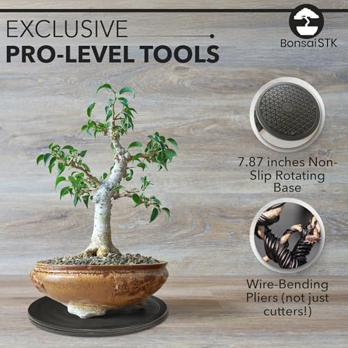 Bonsai Toolkit - Mini Garden Tools, Bonsai Wire Kit, Repotting Mat for Indoor Plants, Bonsai Tools, Succulent Tools, Bonsai Tree Kit Tools for Beginners, Bonsai Turntable, Transplanting Tool - view 5