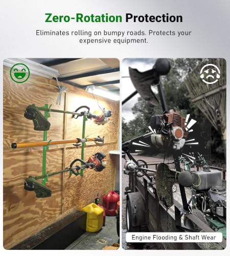 Weedeater Rack for Enclosed Trailer Weed Eater Trimmer Rack for Trailer Landscape Truck Holder Lawn Equipment Accessories Green - view 2