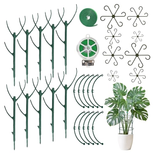 Monstera Plant Support Stakes, 30 Pcs Stackable Plant Support Stakes Sticks Poles for Indoor & Outdoor Plants, Climbing and Potted Plants, Stem Supports, Pothos