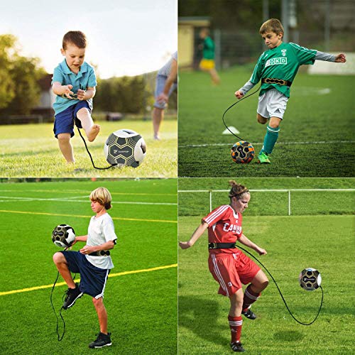 Soccer/Volleyball/Rugby Trainer, Football Kick Throw Solo Practice Training Aid Control Skills Adjustable Waist Belt for Kids Adults - view 3