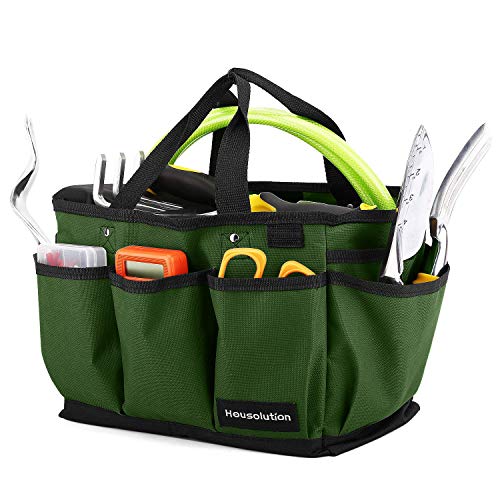 14 Inch Gardening Tote Bag, Garden Tool Storage Bag, Dark Green