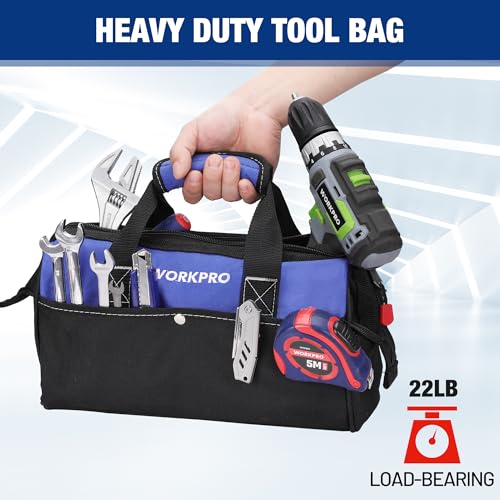 13-inch Tool Bag, Wide Mouth Tool Tote with Inside Pockets - view 3