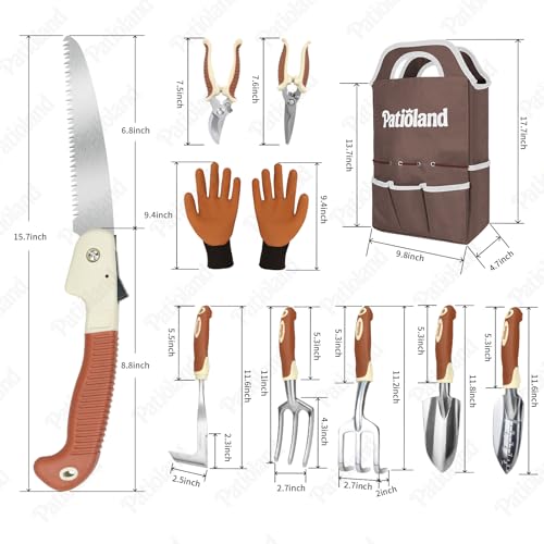 Brown Garden Tools Set 10-Piece, Gardening Gifts for Women Men - view 2