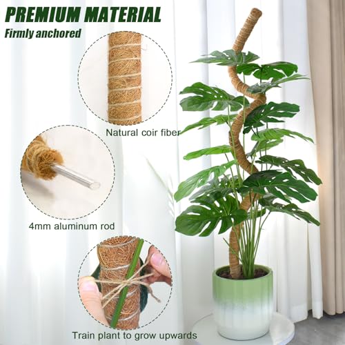 Moss Pole 31.5 Inch, 6 Pack Bendable Moss Pole for Plants Monstera, Moss Poles for Climbing Plants Indoor, Coconut Fiber Plant Poles Support Sticks for Potted Plants (31.5inch × 6pcs) - view 3