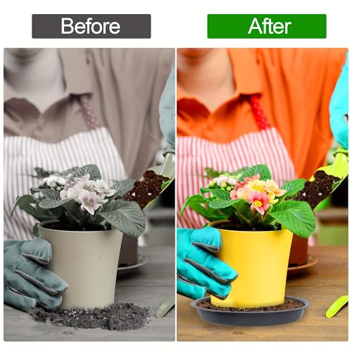 12 Pack Plant Saucer 8 10 12 Inch Plastic Plant Tray, Sturdy and Durable Flower Pot Container Accessories Plant Pot Saucers for Indoor and Outdoor (8 10 12 Inch, Black) - view 6
