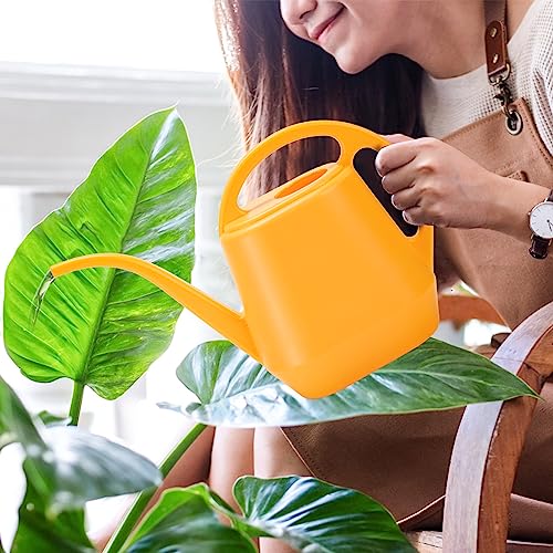 Watering Can, 1/2 Gallon Plastic Watering Cans with Comfortable Handle, Small Garden Watering Cans Long Spout for Indoor Outdoor Watering Plants, Yellow - view 5